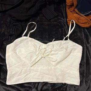Abercrombie & Fitch White cropped cut out top